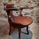 Antique wooden office chair – swivel captain's chair – walnut chair – early 1900s