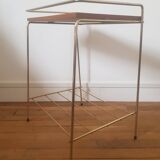 Metal and wood end table
