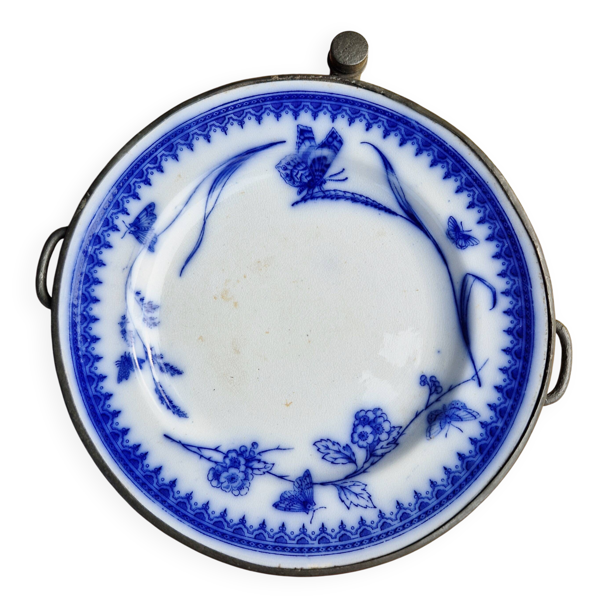 Antique ceramic and metal hot plate james dixon and sons shef