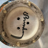 Lucien brisdoux, vase en gres email métallescent or 1930