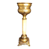 Gilt Bronze Planter with Onyx Column