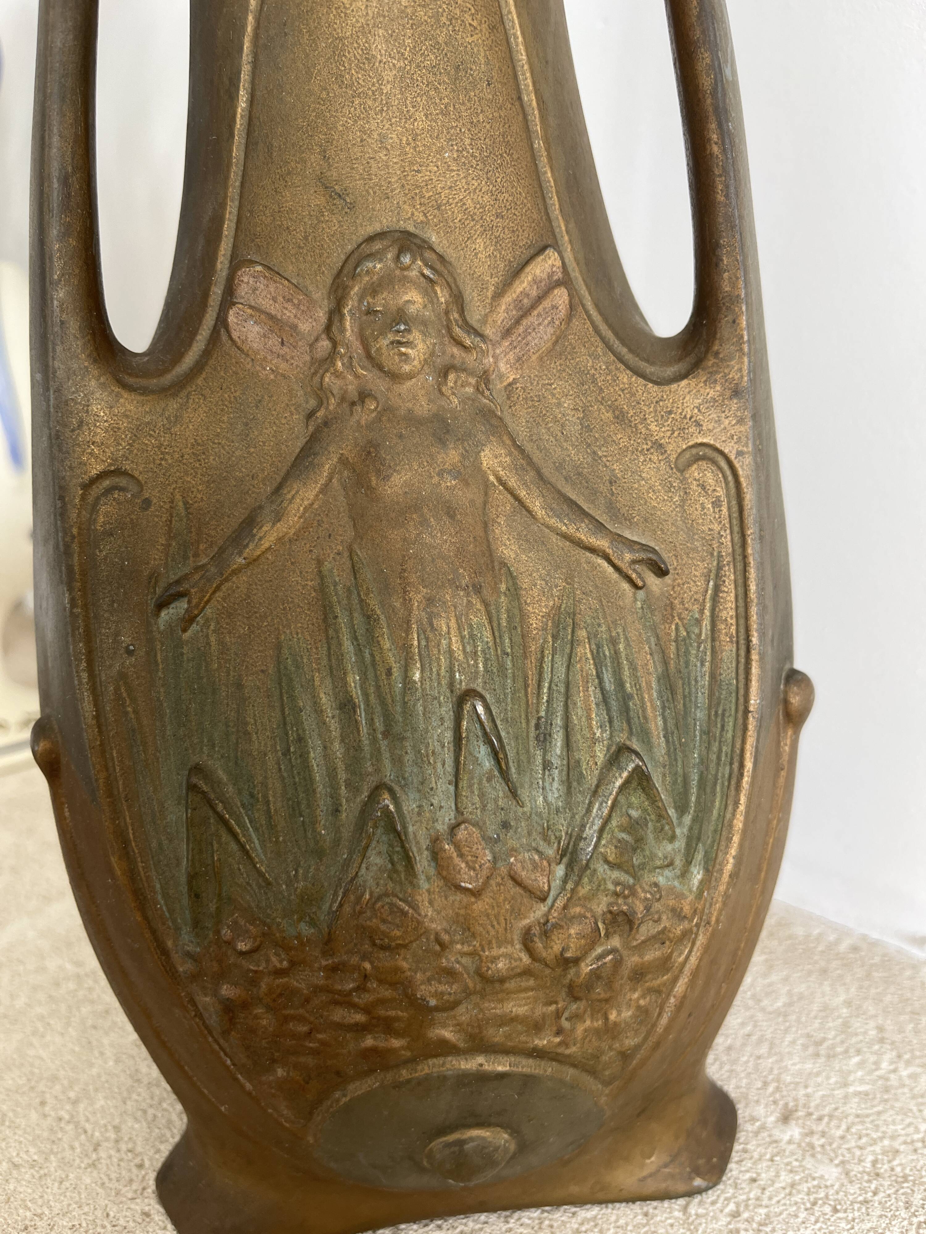 Art Nouveau tin vase