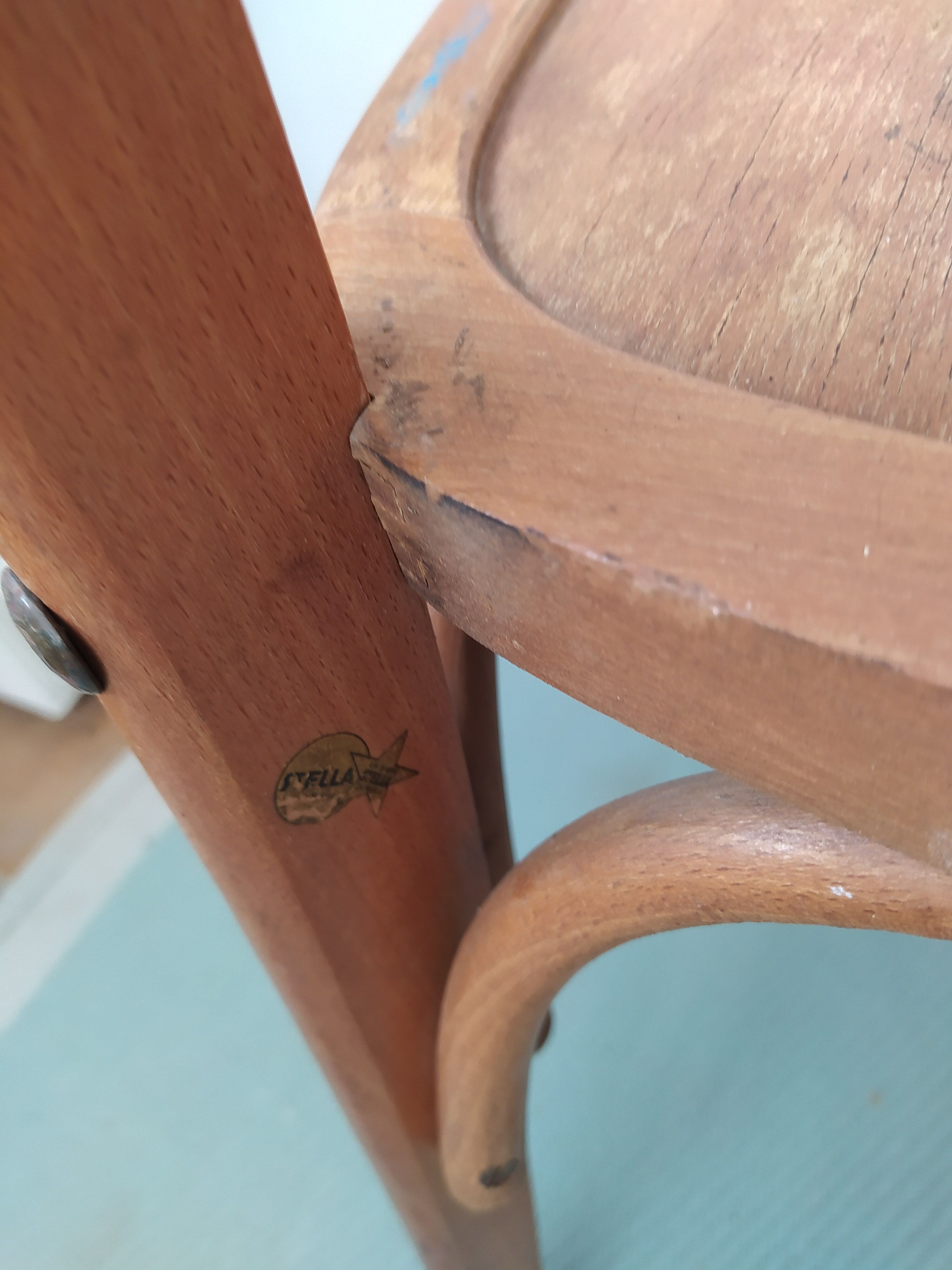 Pair of wooden bistro chairs