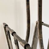 Brutalist vintage steel magazine rack