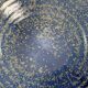 Grand Bol en Grès émaillé vernissé bleu marron signé diamètre 25cm