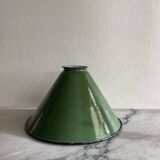 Green enamelled lampshades x4