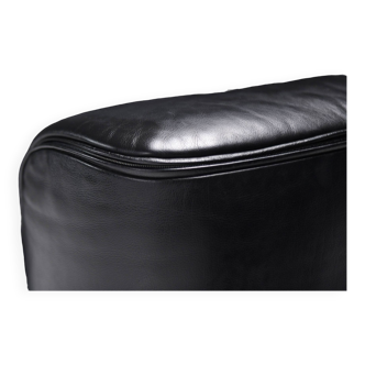 Très rare ensemble de chaises Bull en cuir noir de Gianfranco Frattini pour Cassina
