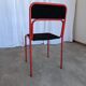 Space Age Stackable Dining Chair / 1970s Red & Black Metal Chair (9 in stoc