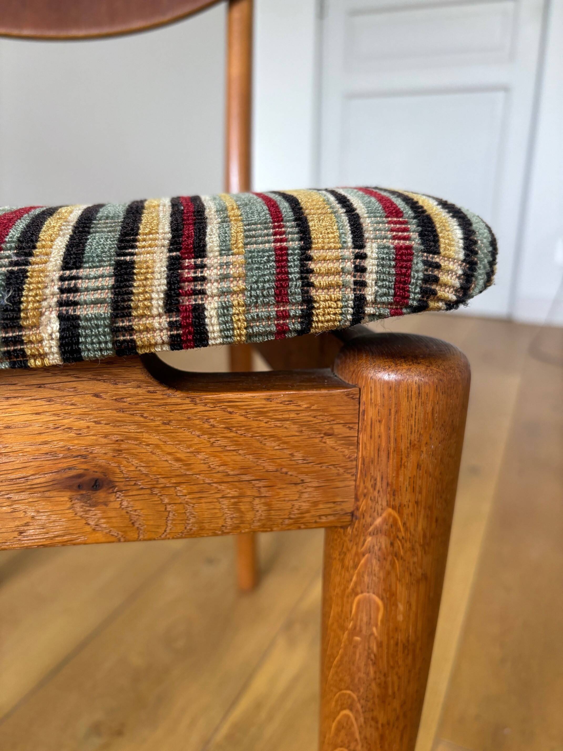2 teak and velvet chairs - Denmark 50s/60s