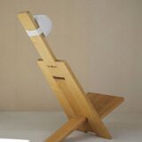 Africanist chair by Alain Gaubert in solid oak Circa 1980