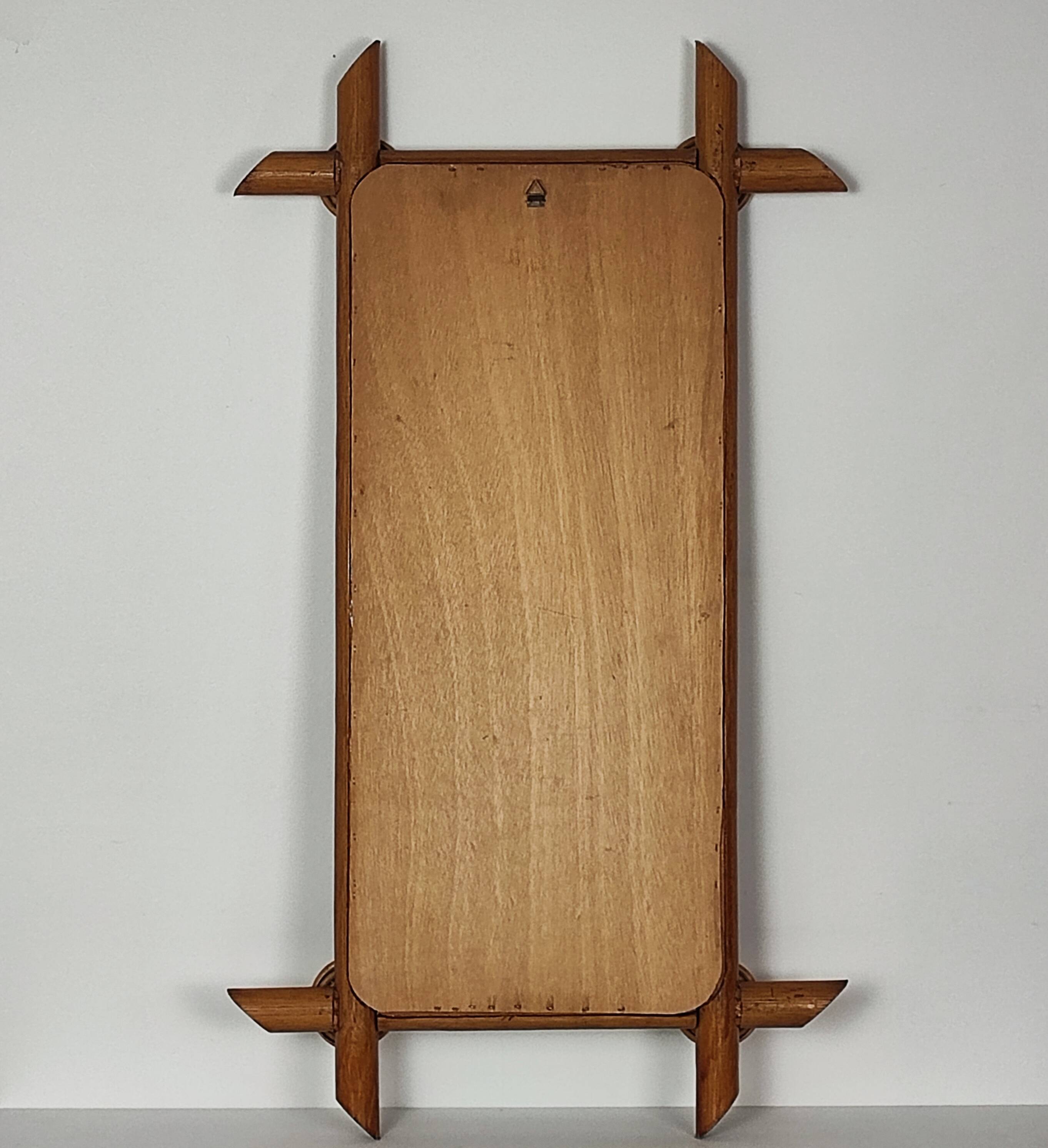 Bamboo and rattan mirror 80'