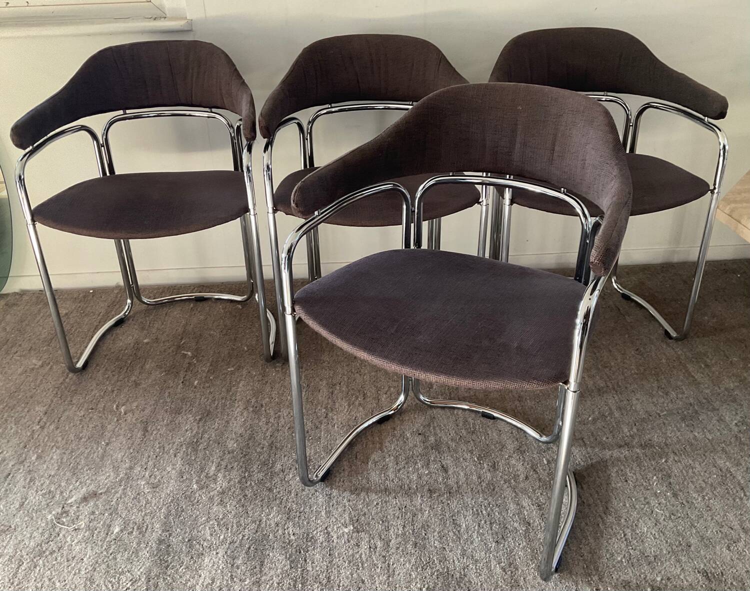 Series of 4 Italian armchairs by Otto Gerdau 1970s