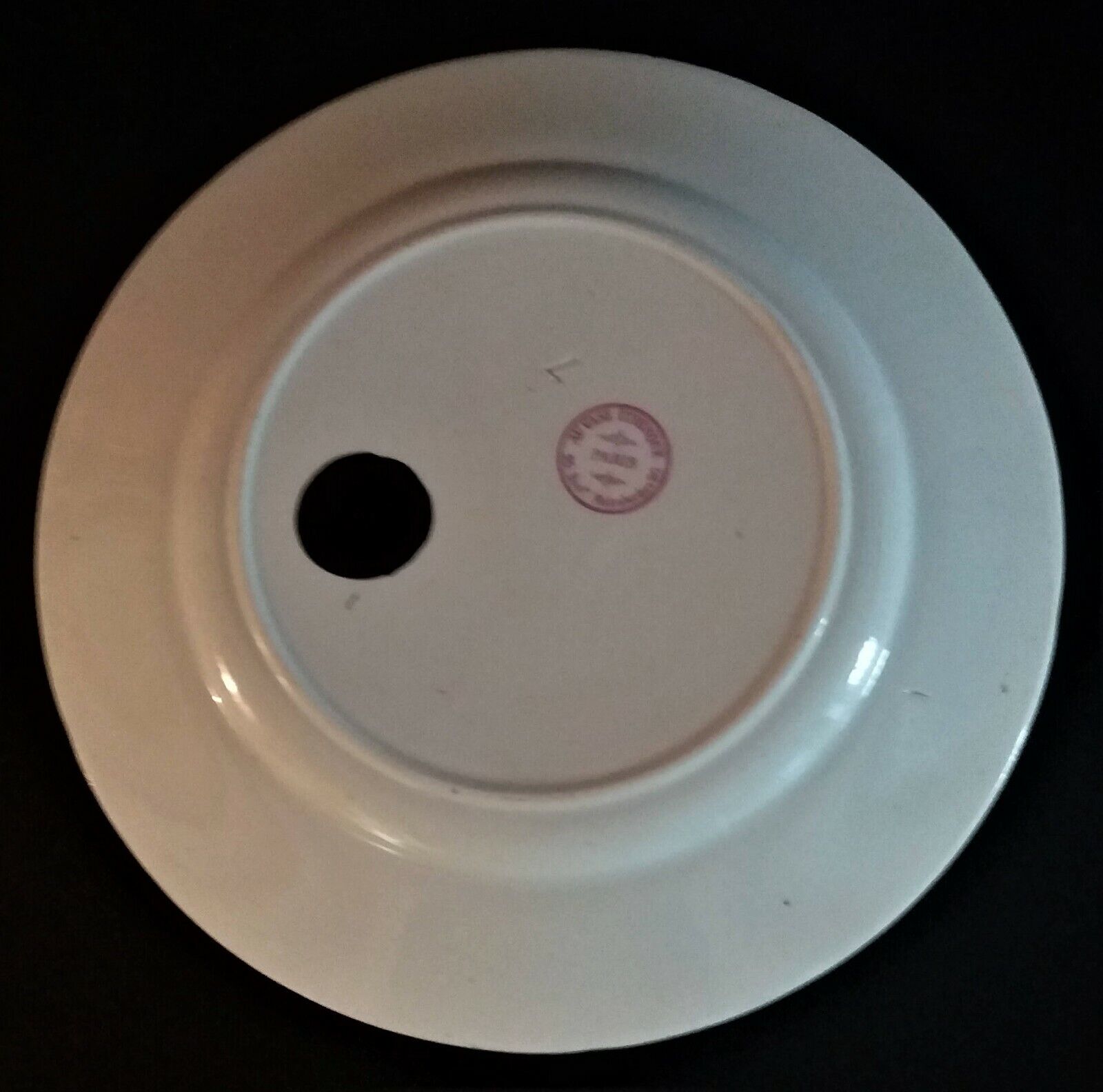 Flat earthenware plate by Choisy le Roi for Au vase étrusque Paris