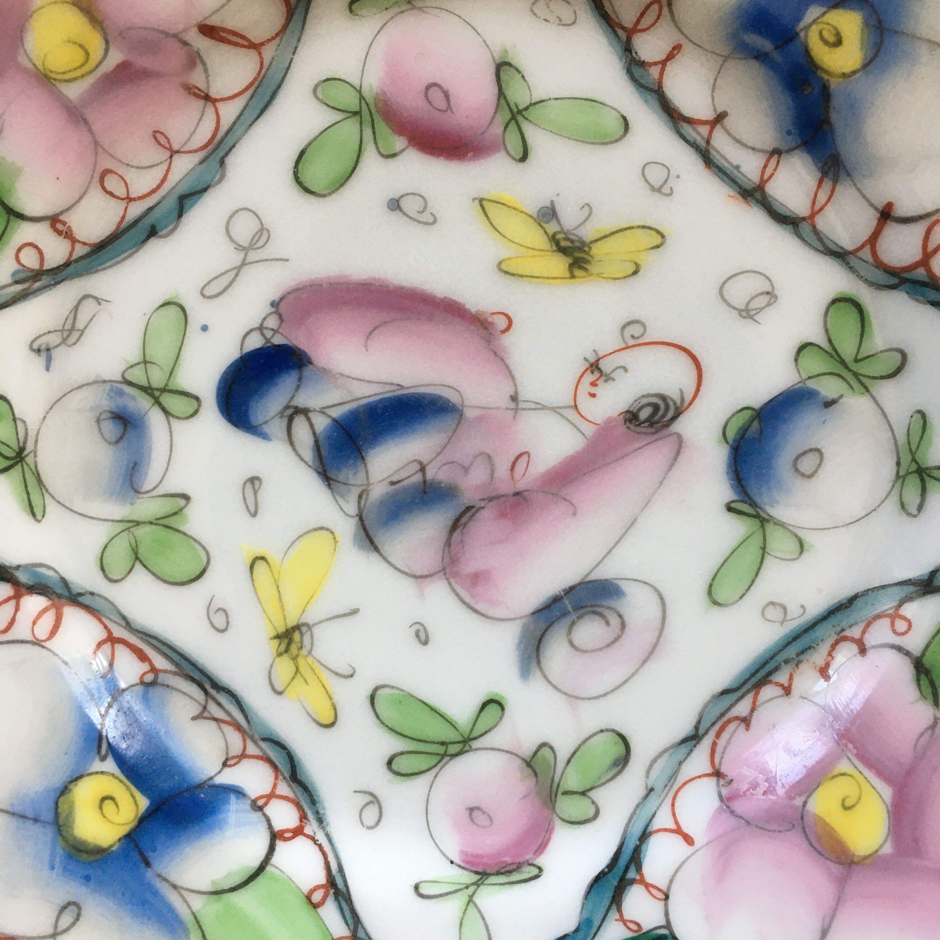 Old floral decoration plate