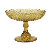 Art Deco Amber Depression Glass Tall Fruit Bowl 17cm