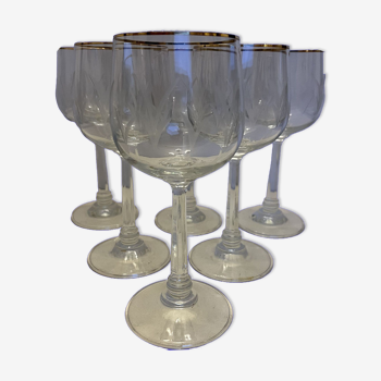 5 Cut crystal wine glasses