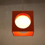 Orange Poker Dice Pendant Lamp - 1970s Space Age Lighting