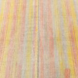 5x7 Pale Red & Yellow Striped Kilim Rug, 147x229Cm