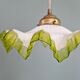 Art Deco suspension in white opaline with a scalloped design, 1920-30.