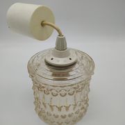 Suspension vintage seventies en verre moulé pressé