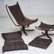1970s, Norwegian design by Sigurd Ressel, chair "Falcon" with footstool.