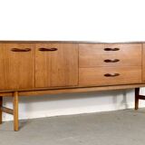 Buffet/Long John en teck « Avalon » du milieu du siècle. Style vintage élégant.