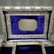 Handcrafted ethnic jewelry box - Hand-pushed silver iron - India - 70's