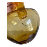 Ochre yellow blown glass decanter