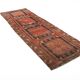 Antique Classic Red Black Persian Runner Rug, 103x287Cm