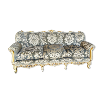 Canapé style Louis xv en velours de genes