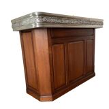 Solid oak bar, tin counter, authentic craftsmanship in perfect condition