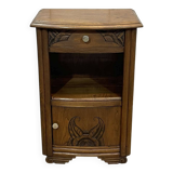 1950s Art Deco oak bedside table