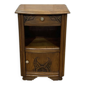 1950s Art Deco oak bedside table