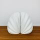 Pair of white ceramic coral vases, bookends