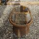 Oval vintage rattan coffee table
