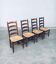 Rustic Ladder Back Oak and Rush Dining Chairs, 1960s, Set of 4