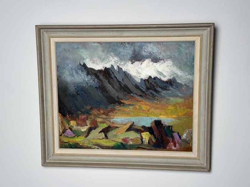 Original Mid Century Swedish Oil on Panel – “Landscape” by Erik Magnusson