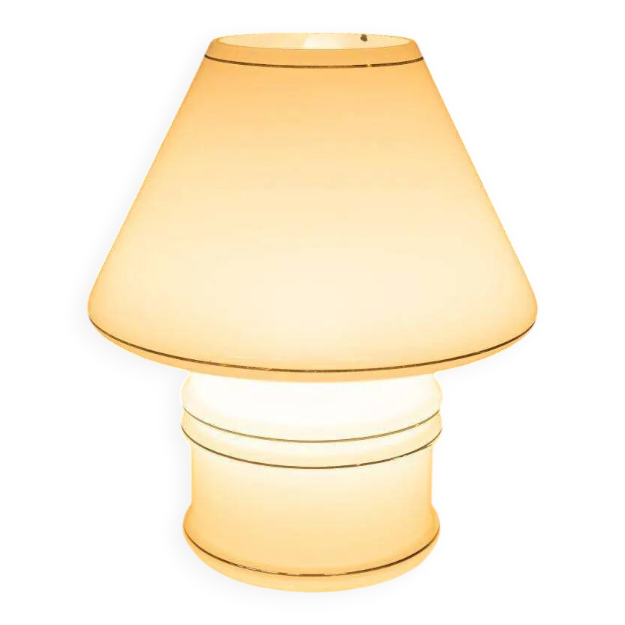 Vintage glass table lamp from the 70s, space age mushroom.