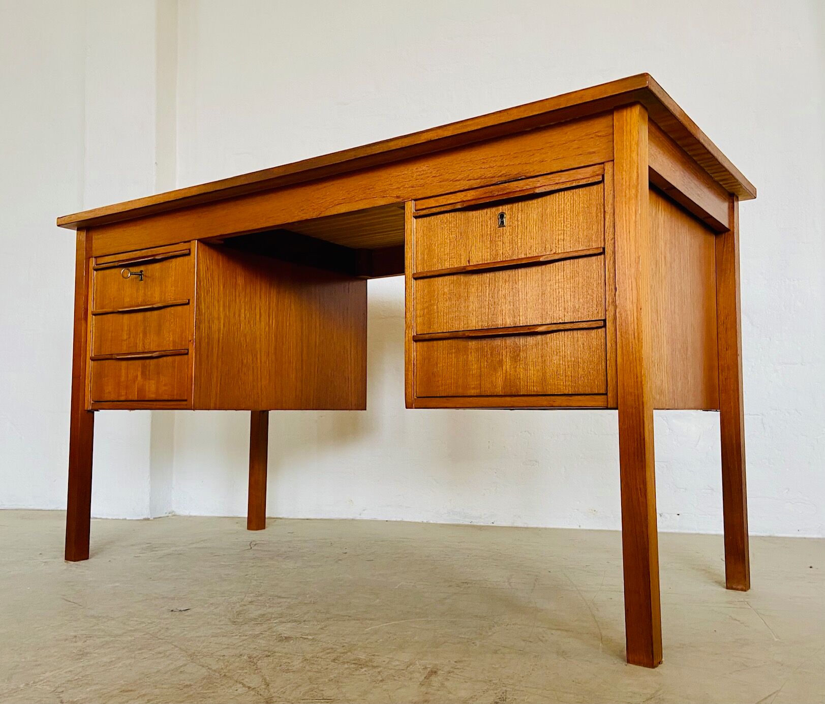 Vintage retro Danish mid-century teak desk by Bent Silberg Møbler 1960s