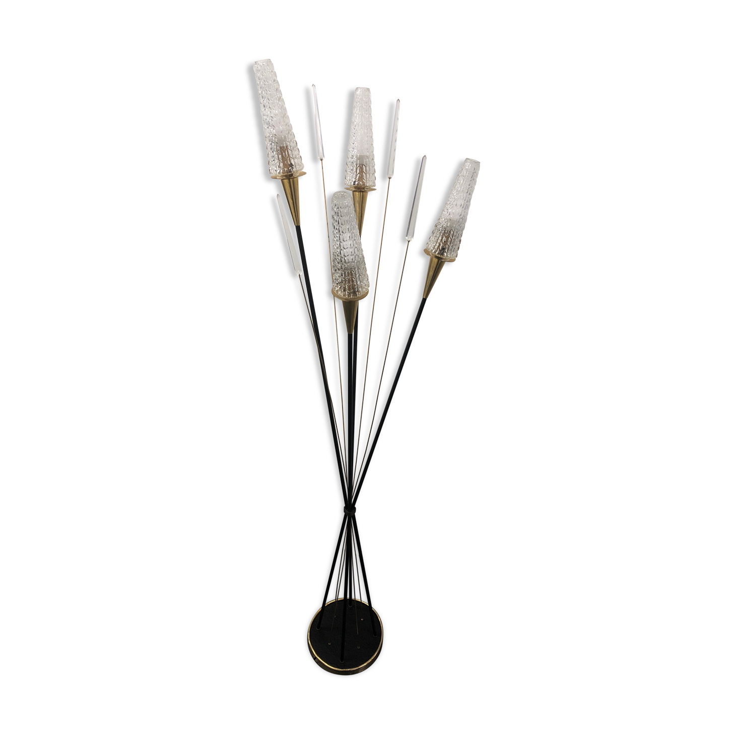 Lampadary with wheat sheaves by René Mathieu circa 1960