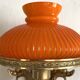 Double wall light in brass and orange opaline, 1960s.