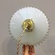 Pair of vintage pendant lights in white opaline and transparent serrated edges