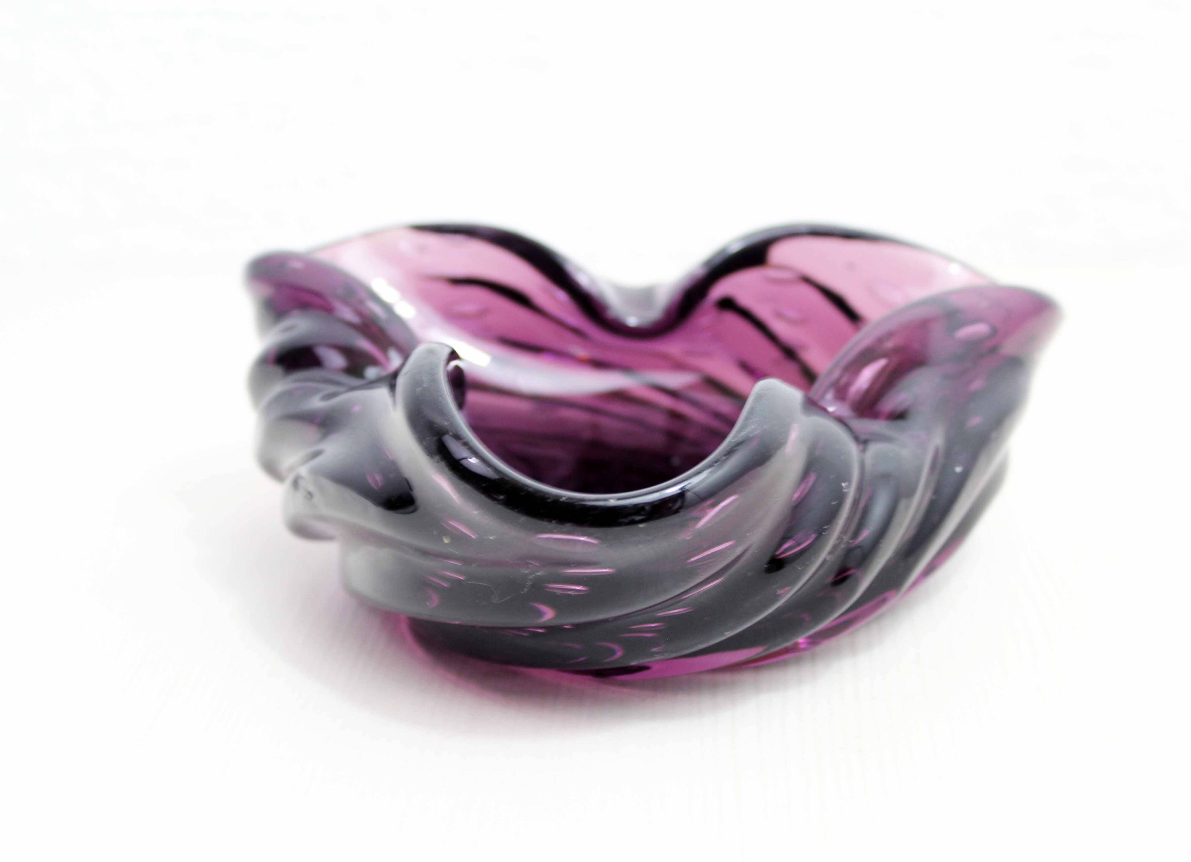 Purple murano glass ashtray
