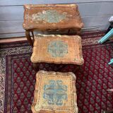 Vintage Italian gilded wood nesting coffee table