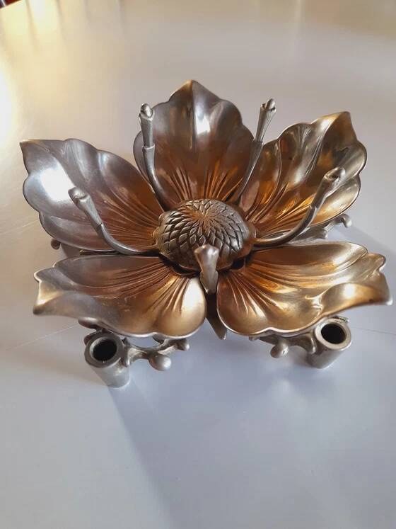 Silver-plated flower ashtray 1970