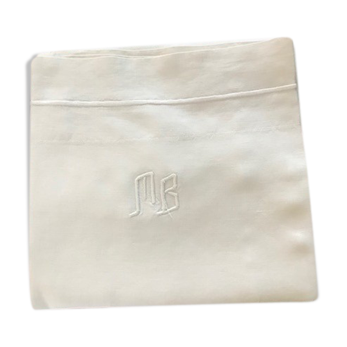 Ancient taie in monogrammed linen MB