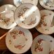 10 Lunéville earthenware plates, "Mésanges" pattern