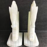 Pair of onyx horse head bookends