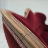 Canapé danois 2 places des années 1930, velours d'ameublement, bois de frêne, retapissé.