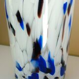 Large blown glass vase, speckled, thick, 70s/80s Murano design